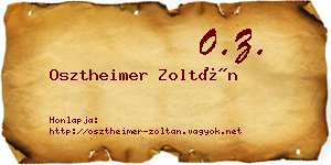 Osztheimer Zoltán névjegykártya